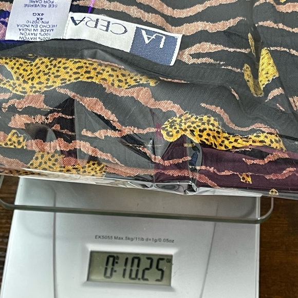 LA CERA Tiger Prints Midi Slits Mother Of Pearl Buttons Plus Dress Size 4X - Picture 10 of 10